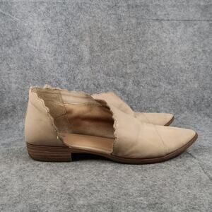So Shoes Womens 10 Flats Bootie D'orsay Slip On Closed Cap Toe Scallop Edge